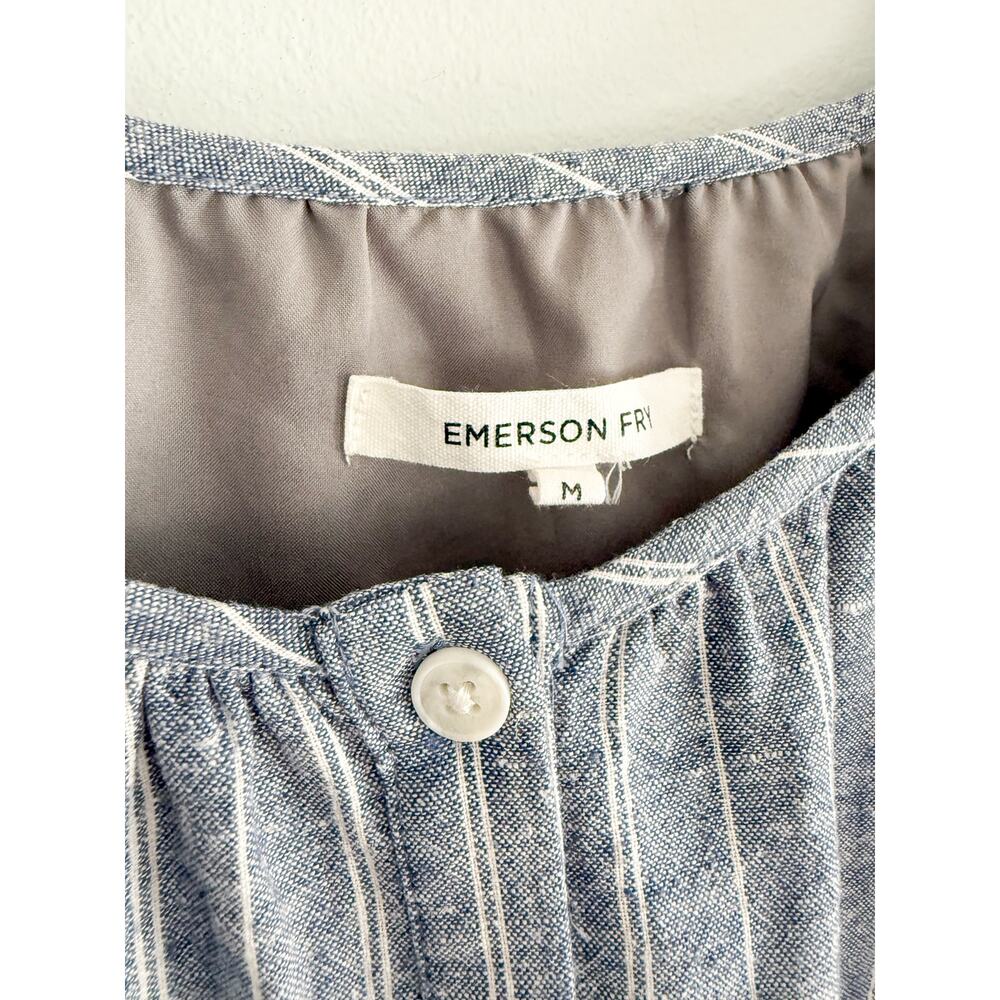 Emerson Fry | Jasmine Button Dress - Denim Stripe Hemp Organic | Sz M - Picture 5 of 8